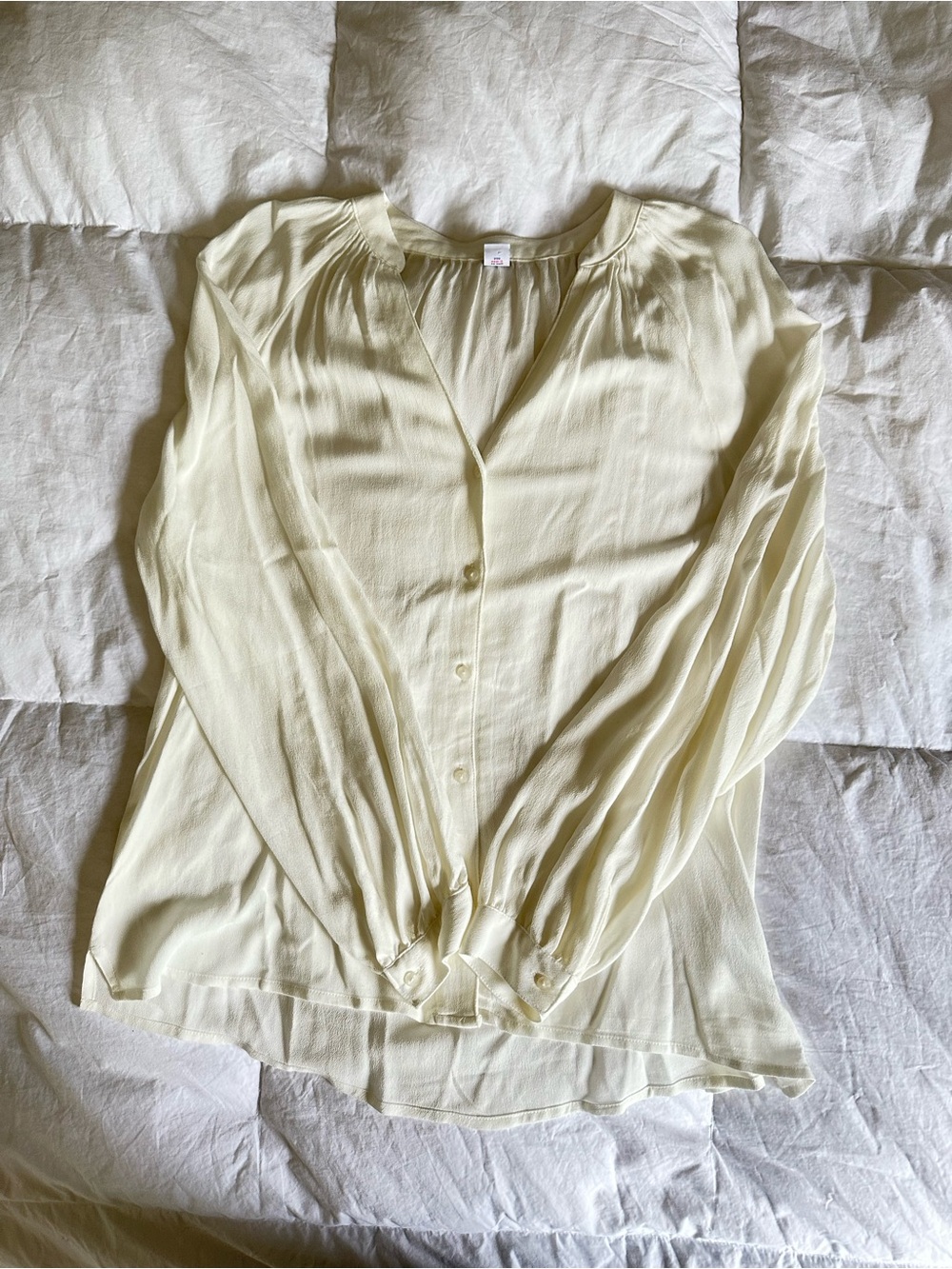 TALL Old Navy Cream Button-Front Blouse